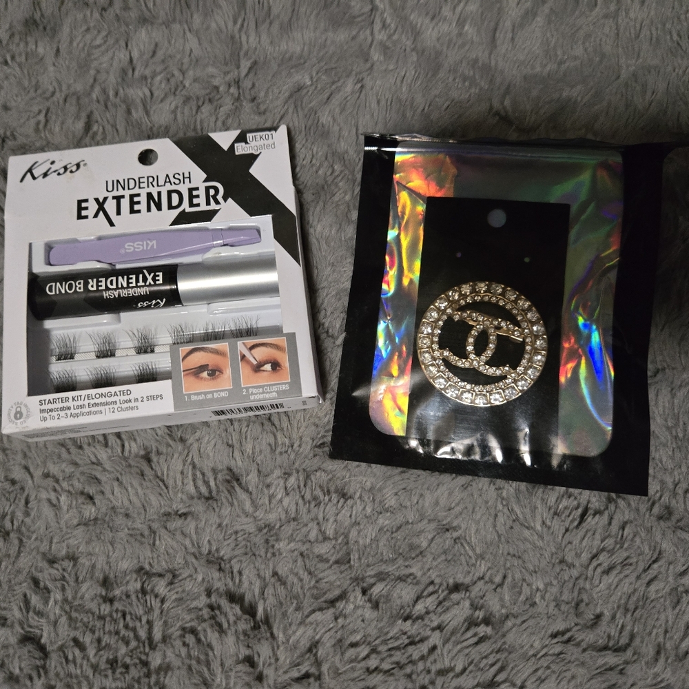 Preglued eyelashes & pin
